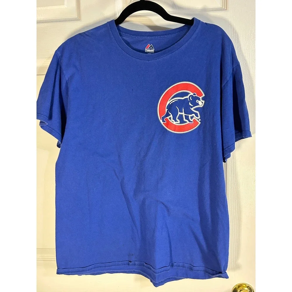 Majestic Chicago‎ Cubs Kris Bryant 17 Youth T Shirt Size Large Blue Baseball